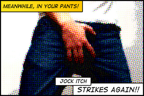 Jock itch cure cartoon image. Here you will find tips and articles to help you cure jock itch