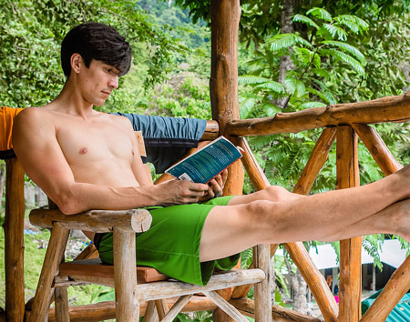 man sitting in clean shorts to prevent tinea cruris