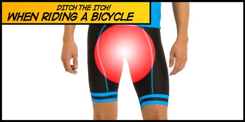 Itchy balls while riding a bicycle and sweating
